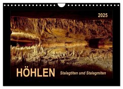 Höhlen, Stalaktiten und Stalagmiten (Wandkalender 2025 DIN A4 quer), CALVENDO Monatskalender