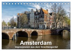 Amsterdam - Impressionen aus dem Grachtengordel (Tischkalender 2025 DIN A5 quer), CALVENDO Monatskalender