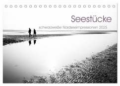 Seestücke. Schwarzweiße Nordseeimpressionen 2025 (Tischkalender 2025 DIN A5 quer), CALVENDO Monatskalender