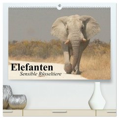 Elefanten. Sensible Rüsseltiere (hochwertiger Premium Wandkalender 2025 DIN A2 quer), Kunstdruck in Hochglanz