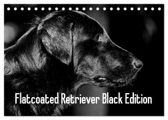 Flatcoated Retriever Black Edition (Tischkalender 2025 DIN A5 quer), CALVENDO Monatskalender - Calvendo;Müller, Beatrice