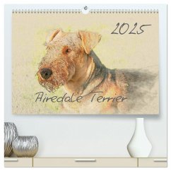 Airedale Terrier 2025 (hochwertiger Premium Wandkalender 2025 DIN A2 quer), Kunstdruck in Hochglanz