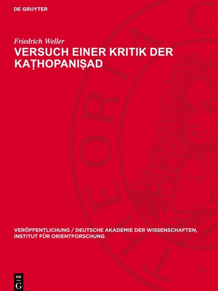 Versuch einer Kritik der Ka¿hopani¿ad