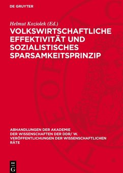 Cover Volkswirtschaftliche Effektivität und sozialistisches Sparsamkeitsprinzip