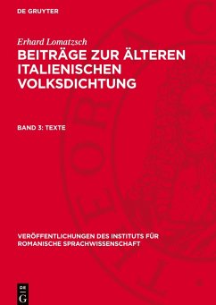 Cover Beiträge zur älteren italienischen Volksdichtung, Band 3, Texte