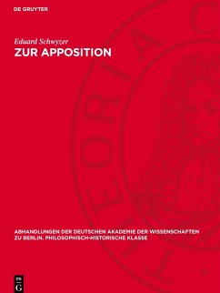 Zur Apposition - Schwyzer, Eduard