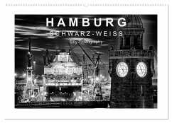 Hamburg in schwarz-weiss (Wandkalender 2025 DIN A2 quer), CALVENDO Monatskalender - Calvendo;Photography, Silly