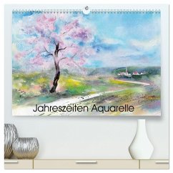 Jahreszeiten Aquarelle (hochwertiger Premium Wandkalender 2025 DIN A2 quer), Kunstdruck in Hochglanz