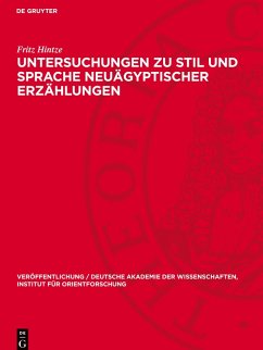 Cover Untersuchungen zu Stil und Sprache neuägyptischer Erzählungen