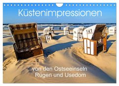 Küstenimpressionen von den Ostseeinseln Rügen und Usedom (Wandkalender 2025 DIN A4 quer), CALVENDO Monatskalender