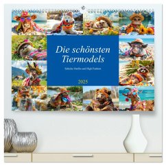 Die schönsten Tiermodels. Schicke Outfits und High Fashion (hochwertiger Premium Wandkalender 2025 DIN A2 quer), Kunstdruck in Hochglanz - Calvendo;Hurley, Rose