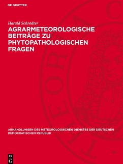 Cover Agrarmeteorologische Beiträge zu phytopathologischen Fragen
