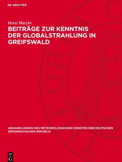 Cover Beiträge zur Kenntnis der Globalstrahlung in Greifswald