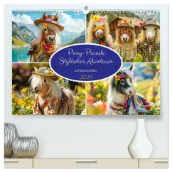 Pony-Parade. Stylisches Abenteuer auf kleinen Hufen (hochwertiger Premium Wandkalender 2025 DIN A2 quer), Kunstdruck in Hochglanz