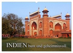 INDIEN - bunt und geheimnisvoll (Wandkalender 2025 DIN A2 quer), CALVENDO Monatskalender