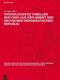 Cover Phänologische Tabellen 1947-1950 aus dem Gebiet der Deutschen Demokratischen Republik