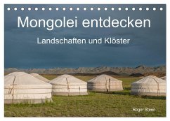 Mongolei entdecken - Landschaften und Klöster (Tischkalender 2025 DIN A5 quer), CALVENDO Monatskalender