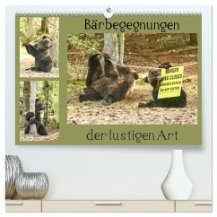 Bärbegegnungen der lustigen Art (hochwertiger Premium Wandkalender 2025 DIN A2 quer), Kunstdruck in Hochglanz