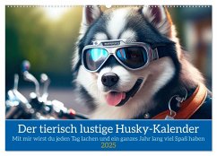 Der tierisch lustige Husky Kalender (Wandkalender 2025 DIN A2 quer), CALVENDO Monatskalender - Calvendo;Rübsamen - www.crazyartpics.com, Peter