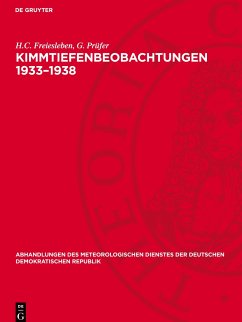 Kimmtiefenbeobachtungen 1933¿1938 - Freiesleben, H.C.;Prüfer, G.