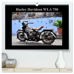 Harley Davidson WLA 750 (hochwertiger Premium Wandkalender 2025 DIN A2 quer), Kunstdruck in Hochglanz