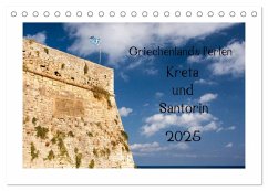 Griechenlands Perlen Kreta und Santorin (Tischkalender 2025 DIN A5 quer), CALVENDO Monatskalender