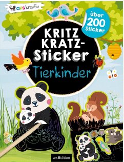 Kritzkratz-Sticker Tierkinder (Restauflage)