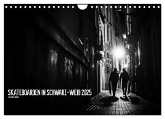 Skateboarden in Schwarz-Weiß (Wandkalender 2025 DIN A4 quer), CALVENDO Monatskalender