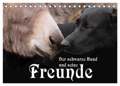 Der schwarze Hund und seine Freunde (Tischkalender 2025 DIN A5 quer), CALVENDO Monatskalender - Calvendo;Gsödl, Michael