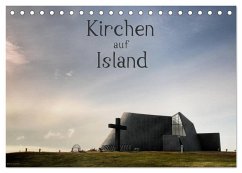 Kirchen auf Island (Tischkalender 2025 DIN A5 quer), CALVENDO Monatskalender