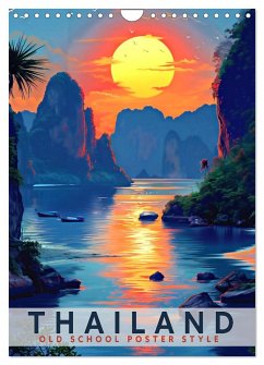 Thailand - Old School Poster Style (Wandkalender 2025 DIN A4 hoch), CALVENDO Monatskalender