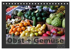 Obst + Gemüse (Tischkalender 2025 DIN A5 quer), CALVENDO Monatskalender