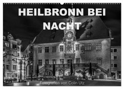 Heilbronn bei Nacht (Wandkalender 2025 DIN A2 quer), CALVENDO Monatskalender