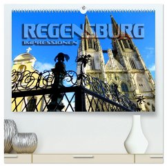 REGENSBURG - Impressionen (hochwertiger Premium Wandkalender 2025 DIN A2 quer), Kunstdruck in Hochglanz