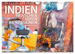 INDIEN Menschen Farben Impressionen (Wandkalender 2025 DIN A4 quer), CALVENDO Monatskalender