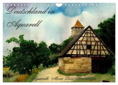 Deutschland in Aquarell (Wandkalender 2025 DIN A4 quer), CALVENDO Monatskalender