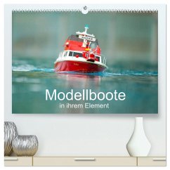 Modellboote in ihrem Element (hochwertiger Premium Wandkalender 2025 DIN A2 quer), Kunstdruck in Hochglanz