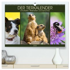 Der Tierkalender mit Zitaten, Weisheiten und Sprüchen (hochwertiger Premium Wandkalender 2025 DIN A2 quer), Kunstdruck in Hochglanz - Calvendo;Dölling, AD DESIGN Photo + PhotoArt, Angela