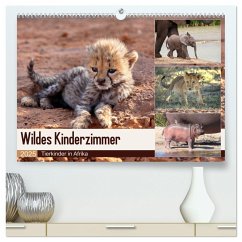 Wildes Kinderzimmer - Tierkinder in Afrika (hochwertiger Premium Wandkalender 2025 DIN A2 quer), Kunstdruck in Hochglanz