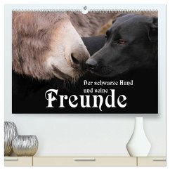 Der schwarze Hund und seine Freunde (hochwertiger Premium Wandkalender 2025 DIN A2 quer), Kunstdruck in Hochglanz - Calvendo;Gsödl, Michael