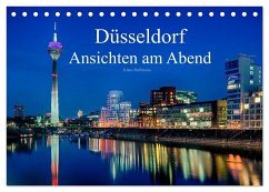 Düsseldorf - Ansichten am Abend (Tischkalender 2025 DIN A5 quer), CALVENDO Monatskalender