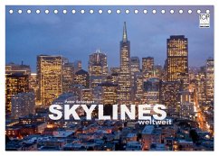 Skylines weltweit (Tischkalender 2025 DIN A5 quer), CALVENDO Monatskalender