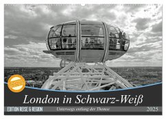 London in Schwarz-Weiß (Wandkalender 2025 DIN A2 quer), CALVENDO Monatskalender