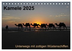 Kamele 2025 - Unterwegs mit zottigen Wüstenschiffen (Tischkalender 2025 DIN A5 quer), CALVENDO Monatskalender