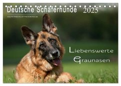 Deutsche Schäferhunde - Liebenswerte Graunasen (Tischkalender 2025 DIN A5 quer), CALVENDO Monatskalender