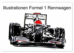 Illustrationen Formel 1 Rennwagen (Wandkalender 2025 DIN A2 quer), CALVENDO Monatskalender
