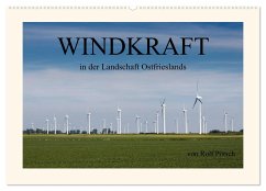 Windkraft in der Landschaft Ostfrieslands (Wandkalender 2025 DIN A2 quer), CALVENDO Monatskalender