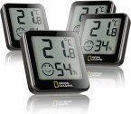 National Geographic 9070210 - Thermo-/Hygrometer Tempy 4er-Set, Präzise Raumklima Überwachung, Temperatur- und Luftfeuchtigkeitsmessgerät