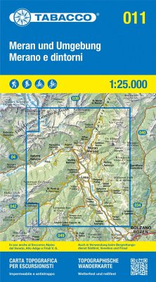 Meran und Umgebung-Merano e dintorni. Carta topografica in scala 1:25.000, antistrappo, impermeabile, fotodegradabile