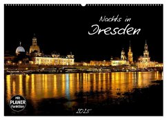Nachts in Dresden (Wandkalender 2025 DIN A2 quer), CALVENDO Monatskalender